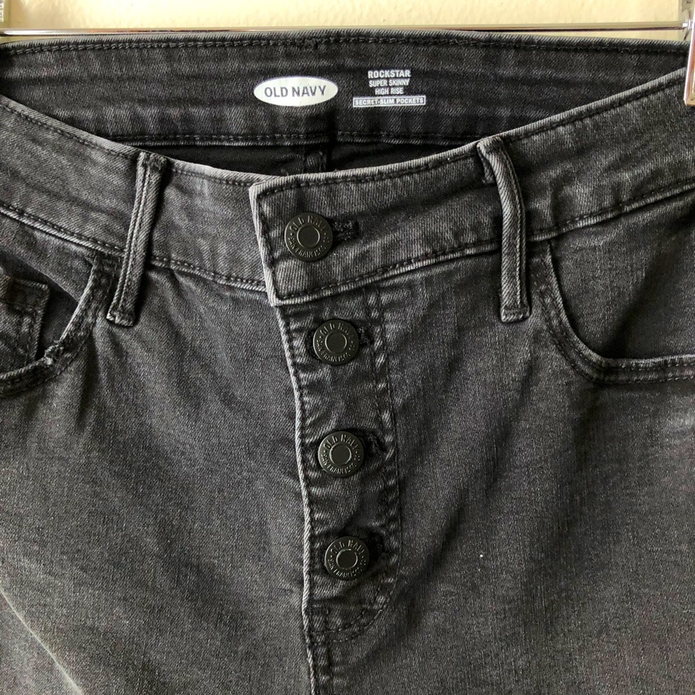 black skinny high rise rockstar jeans